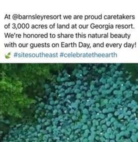 At @barnsleyresort we are proud caretakers of 3,000 acres of land at our Georgia resort. We're honored to share this natural beauty with our guests on Earth Day, and every day!